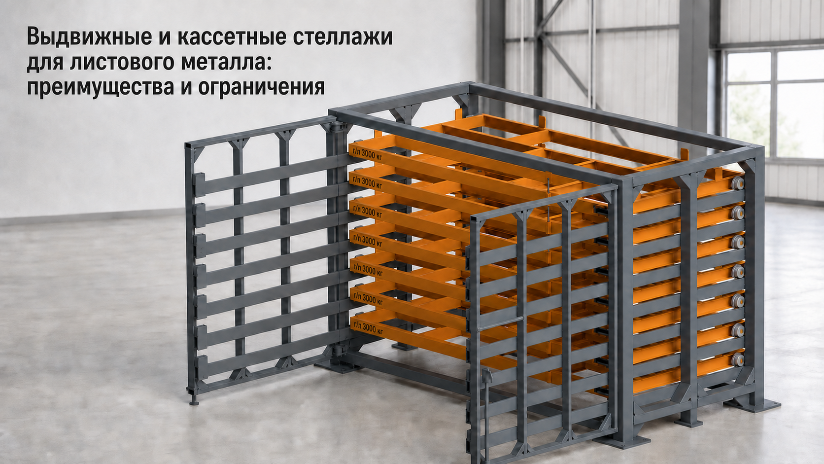 Материал журнала «Выдвижные и кассетные стеллажи для листового металла: преимущества и ограничения» Материал журнала «Выдвижные и кассетные стеллажи для листового металла: преимущества и ограничения»